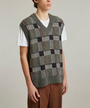 Fred Perry - Glitch Tartan Knitted Tank Top image number 2