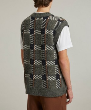 Fred Perry - Glitch Tartan Knitted Tank Top image number 3