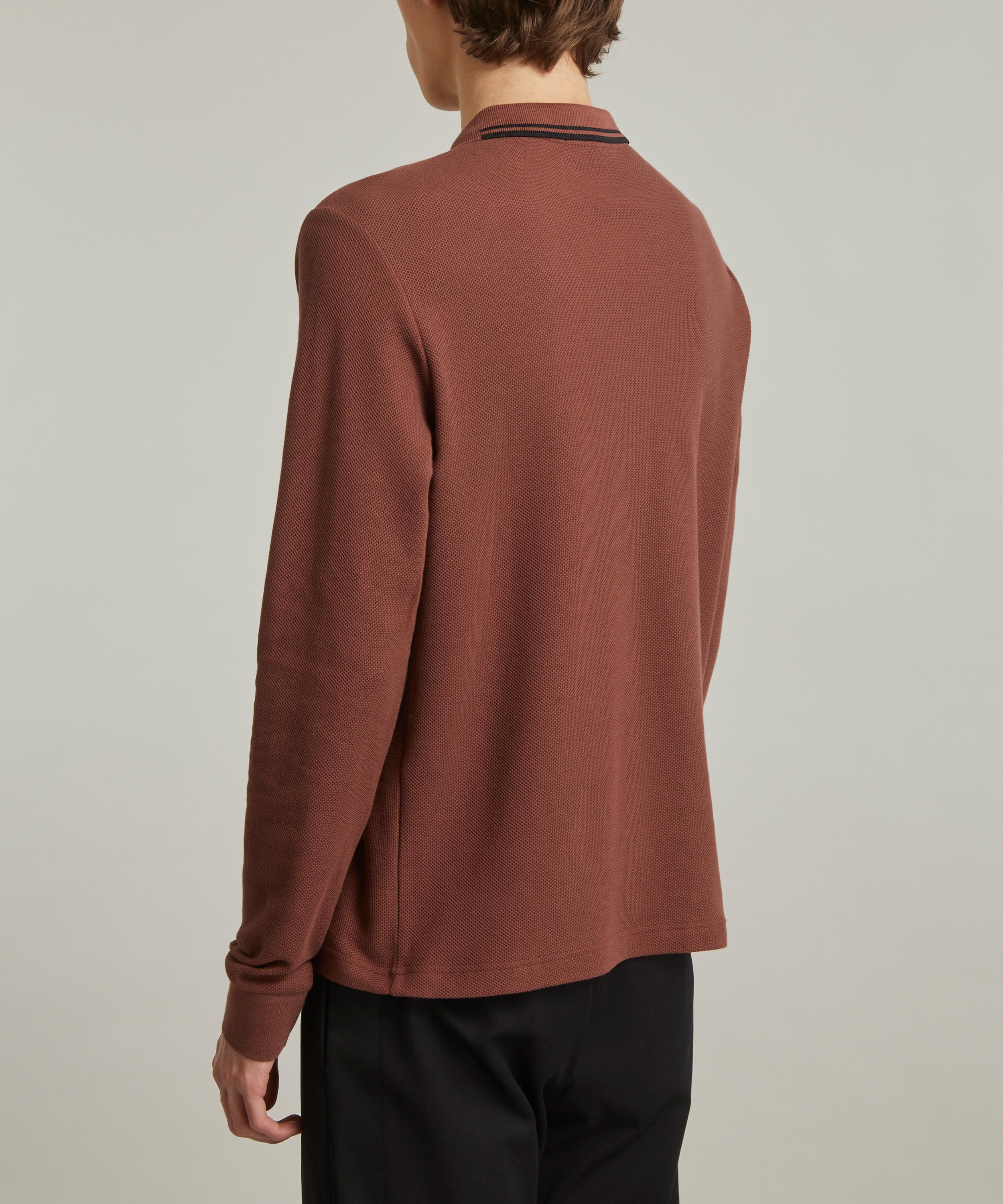 Fred Perry Honeycomb Cotton Long Sleeve Polo | Liberty