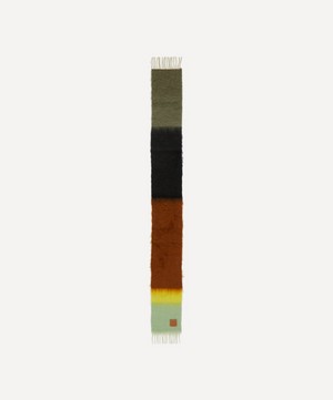 Loewe - Logo Patch Wool and Mohair Blend Striped Scarf image number 0