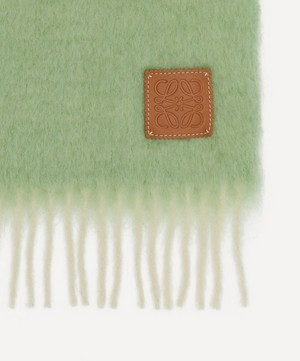 Loewe - Logo Patch Wool and Mohair Blend Striped Scarf image number 2