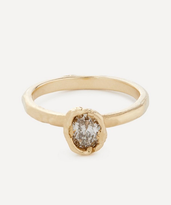 Ellis Mhairi Cameron - 14ct Gold Oval Pale Champagne Diamond Engagement Ring