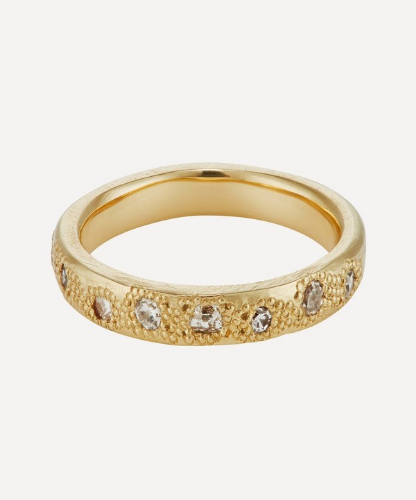 Ellis Mhairi Cameron - 14ct Gold X 4mm Old Cut Diamond Scatter Ring