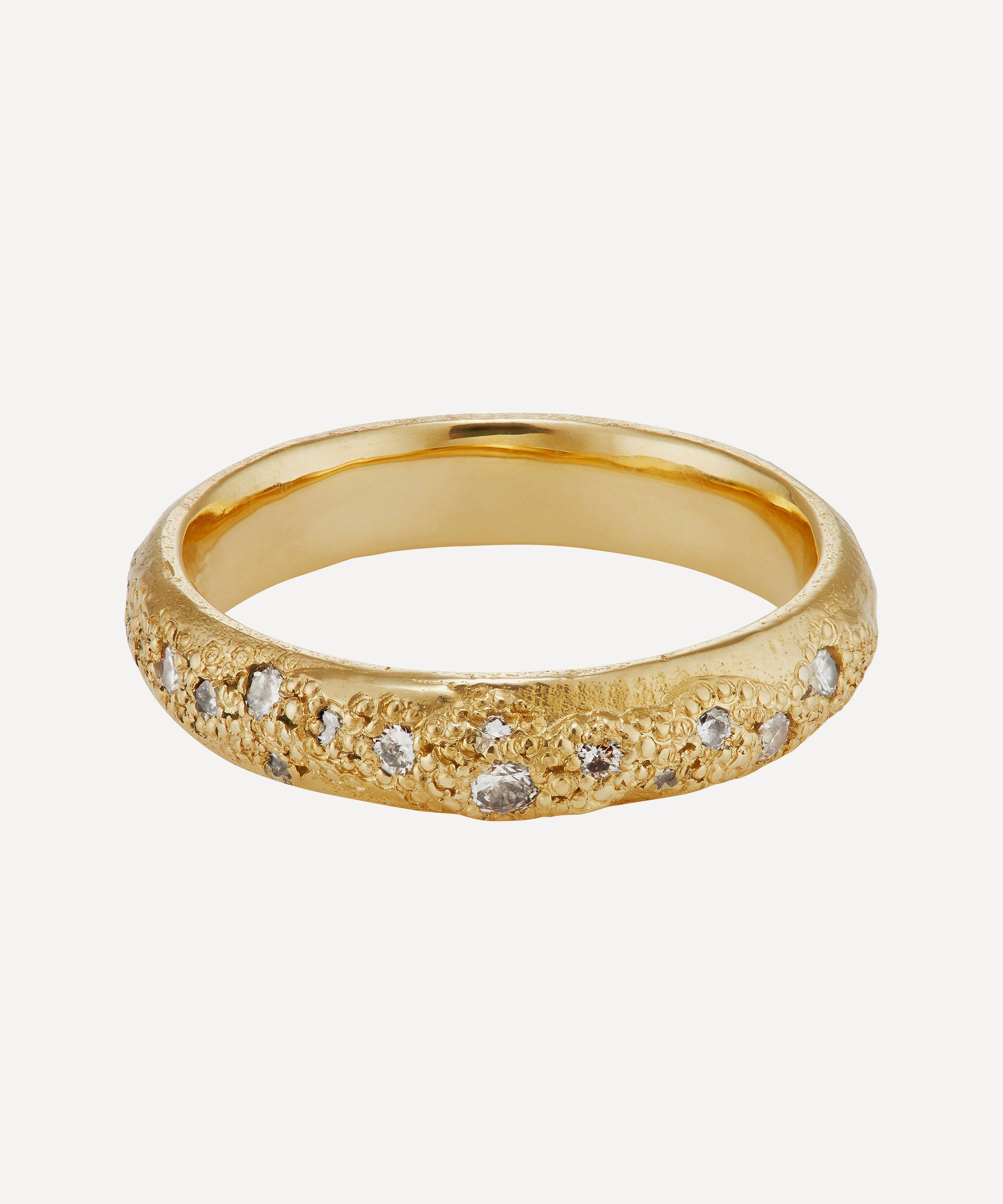 Ellis Mhairi Cameron - 14ct Gold LX 4mm White Diamond Scatter Ring image number 0