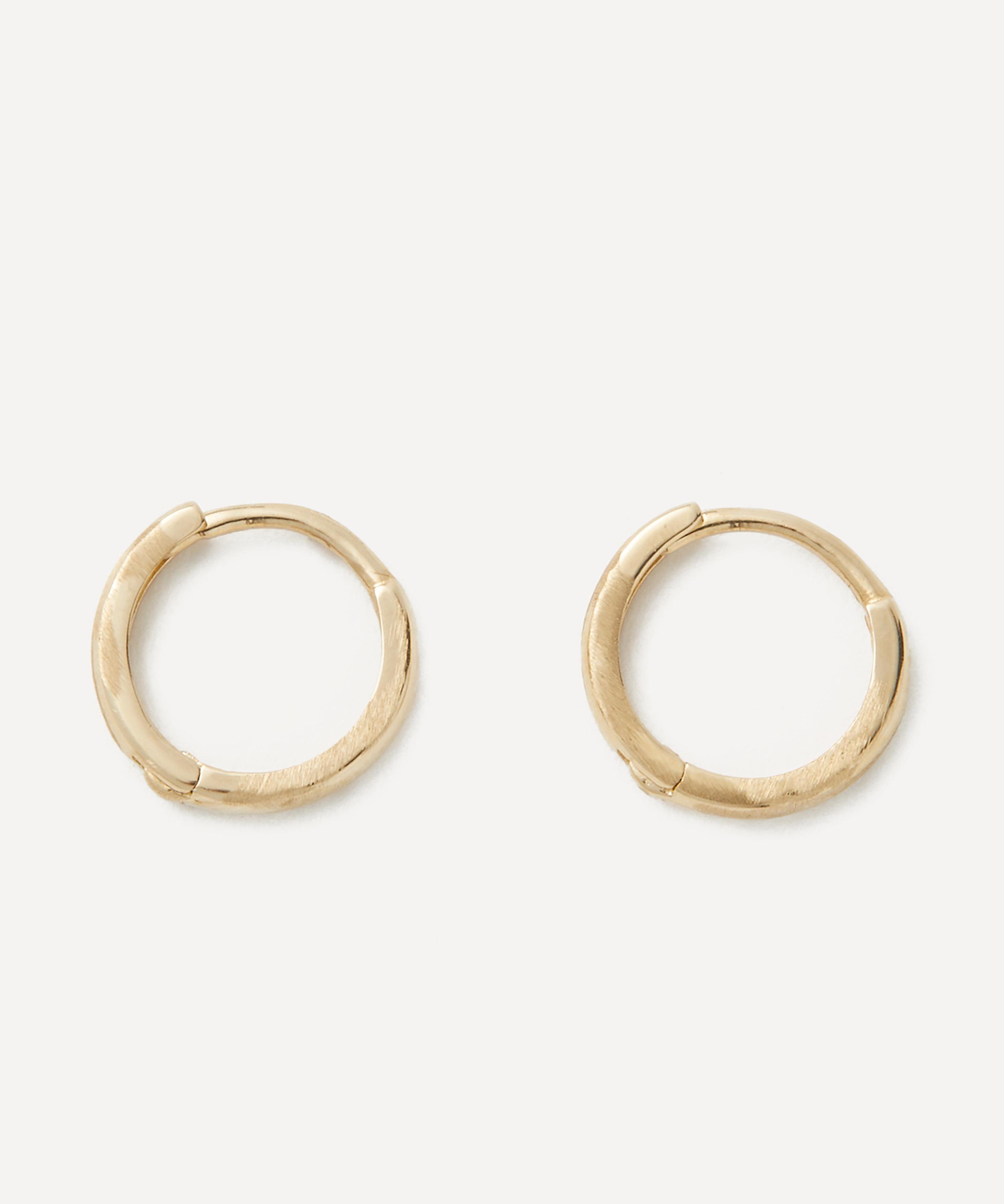 Ellis Mhairi Cameron - 14ct Gold LI Textured Hoop Earrings image number 1