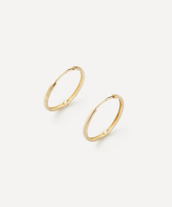 Ellis Mhairi Cameron - 14ct Gold LI Textured Hoop Earrings