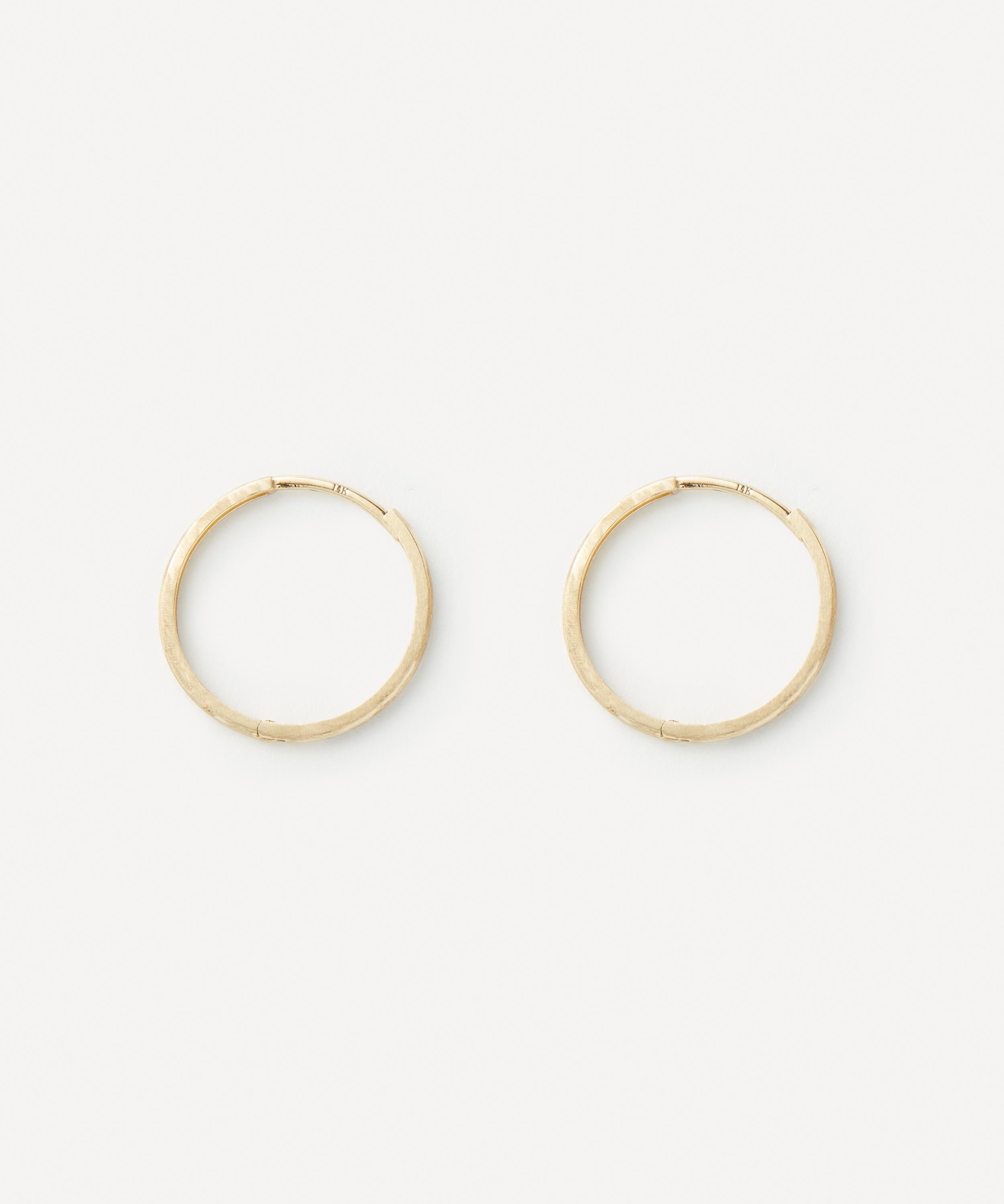 Ellis Mhairi Cameron - 14ct Gold LI Textured Hoop Earrings image number 1