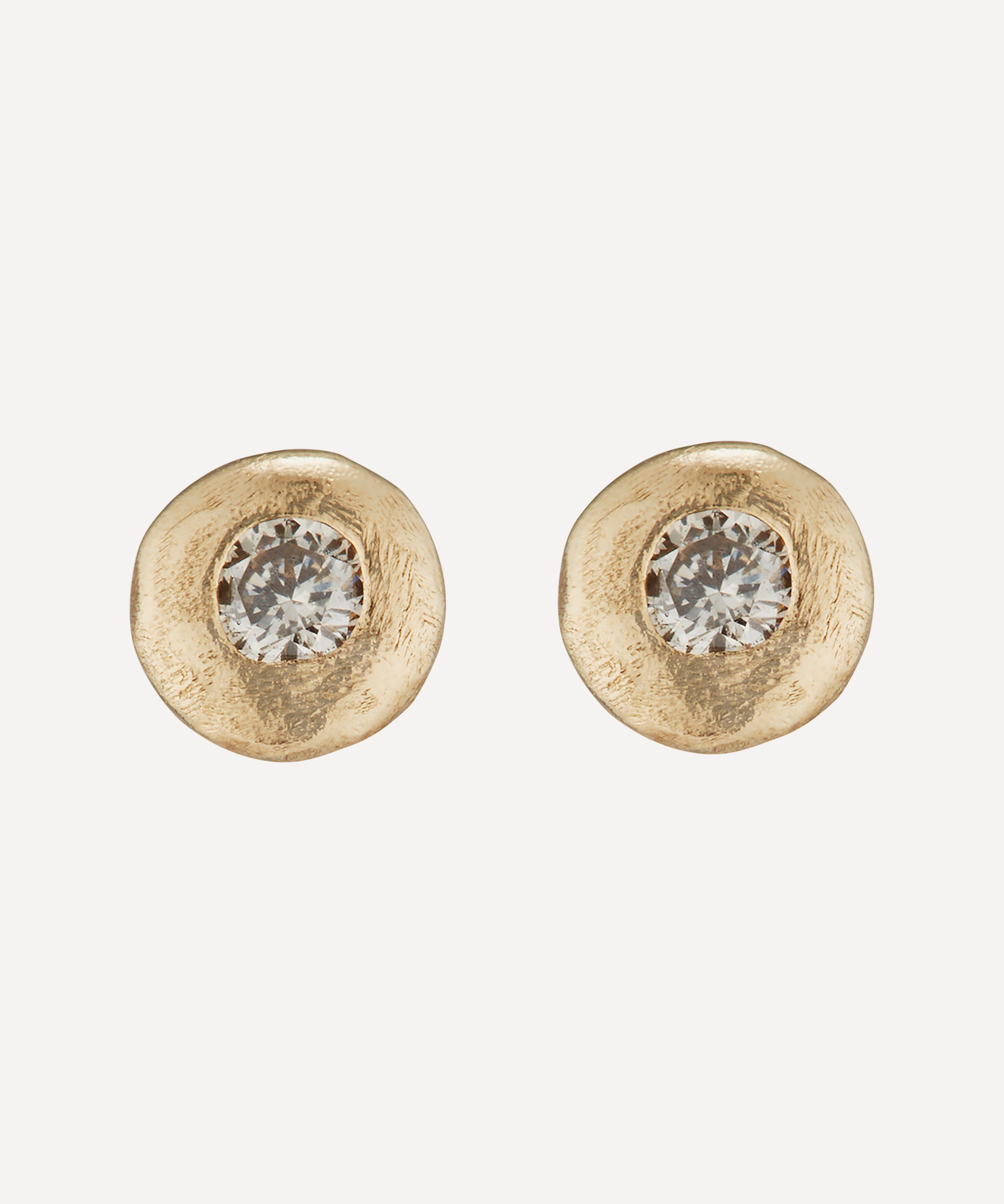 Ellis Mhairi Cameron - 14ct Gold LII White Diamond Mini Stud Earrings image number 0