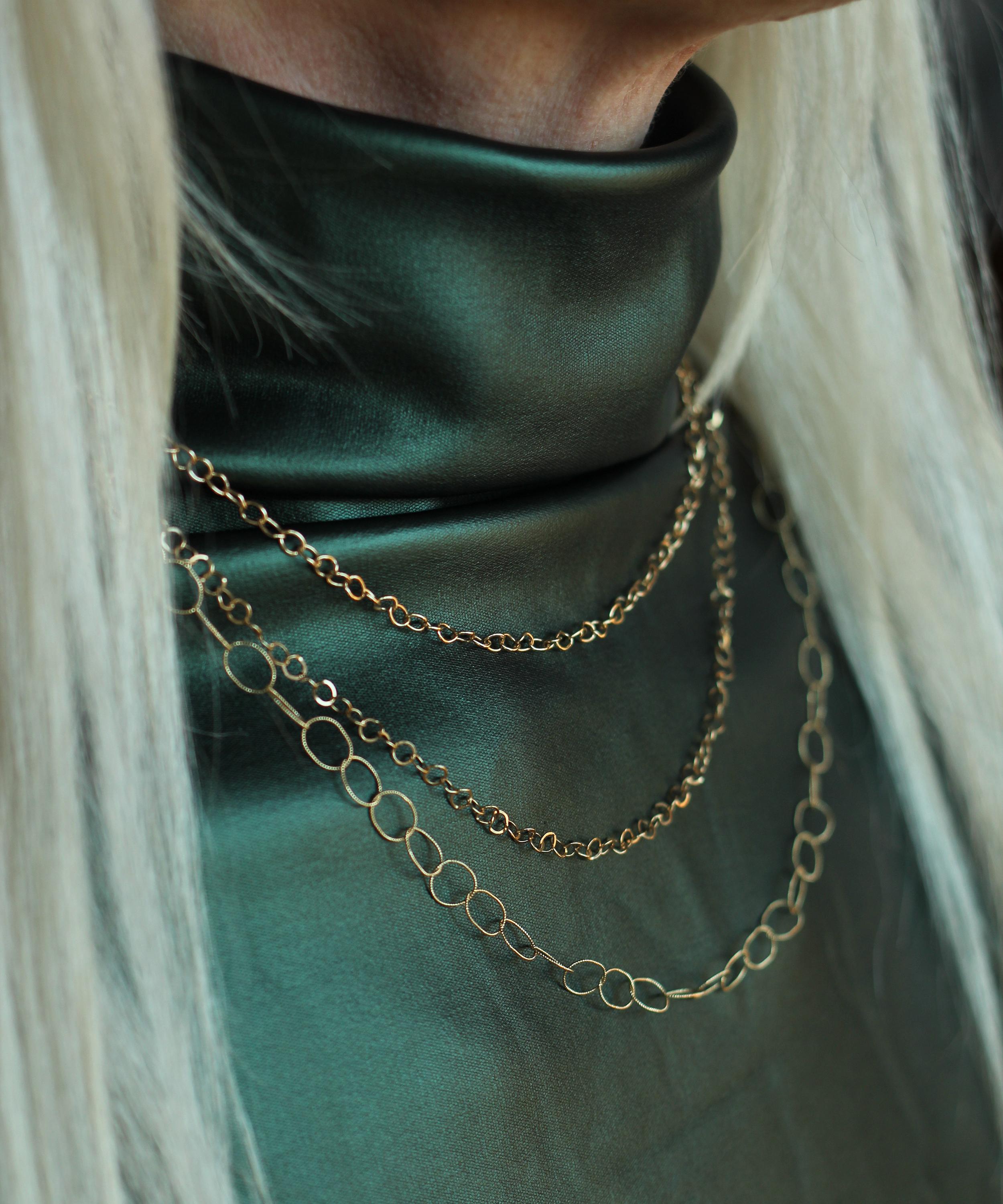 Ellis Mhairi Cameron - 14ct Gold LI Small Forged Link Chain Necklace image number 0