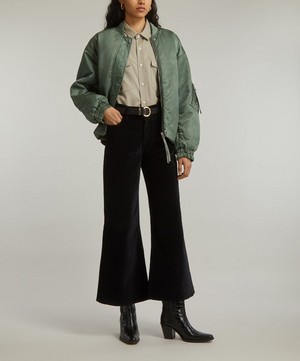 Frame - Le Palazzo Crop Velveteen Trousers image number 1