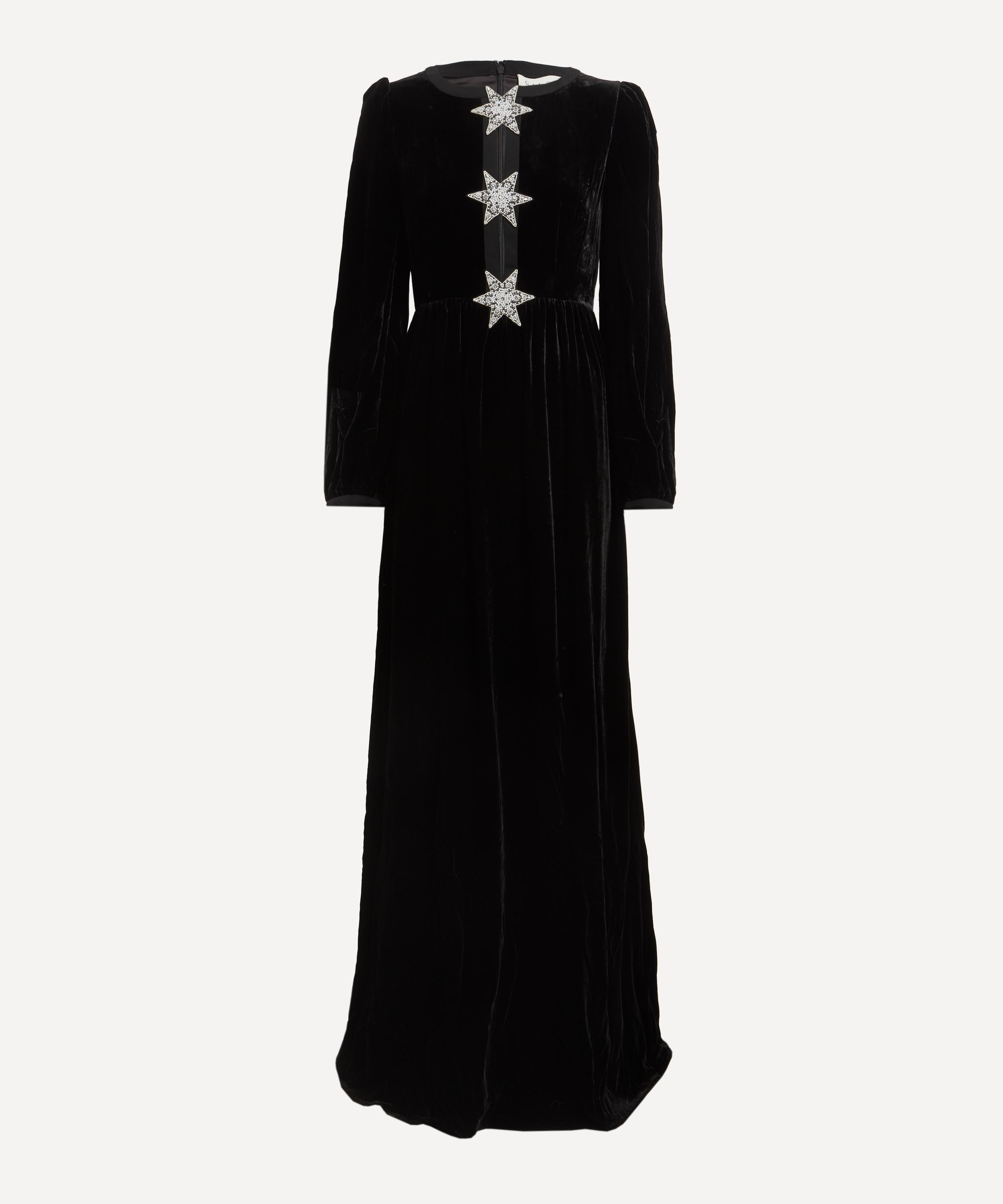 Saloni - Camille Velvet Embellished Star Maxi Dress