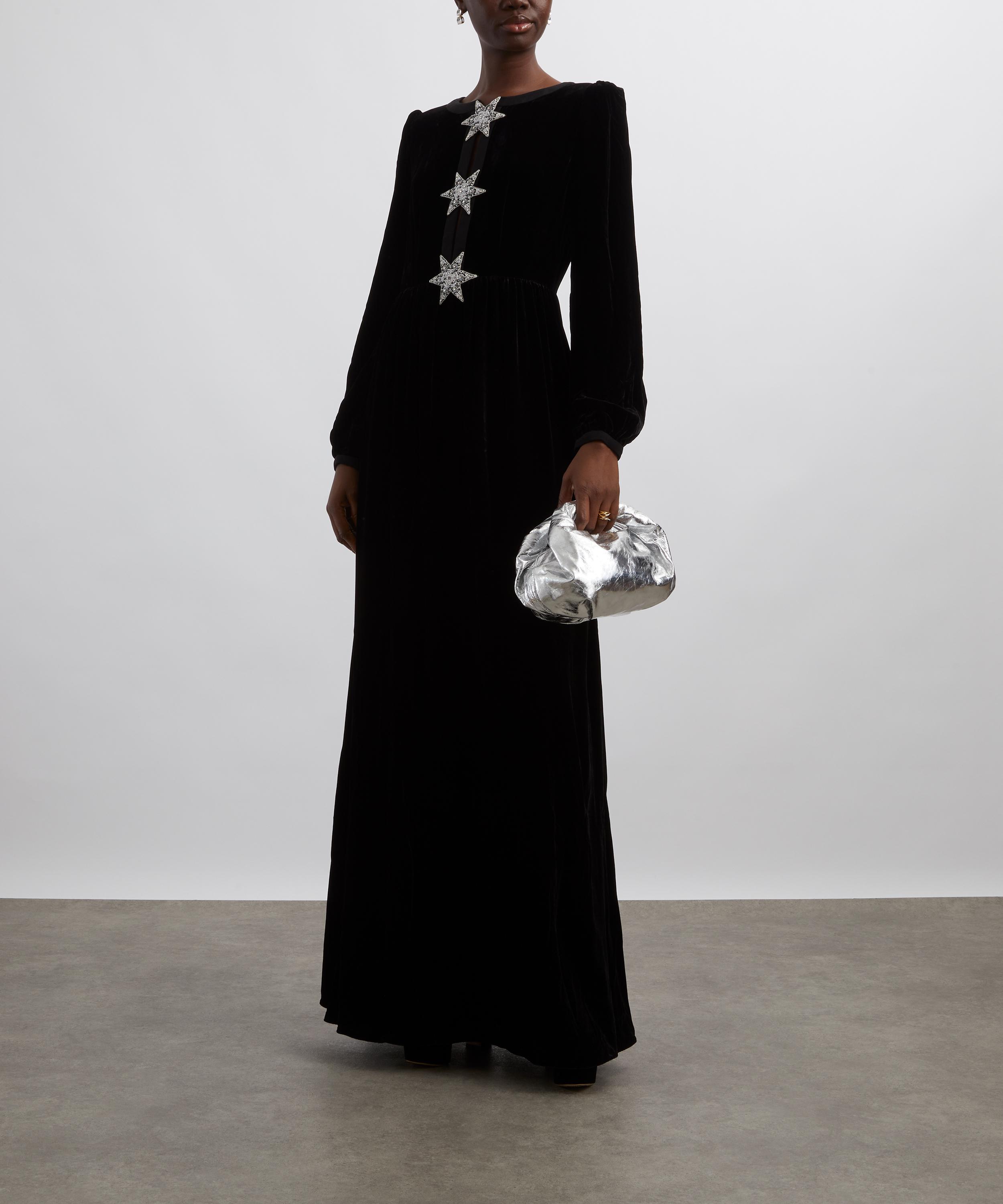 Saloni - Camille Velvet Embellished Star Maxi Dress image number 1