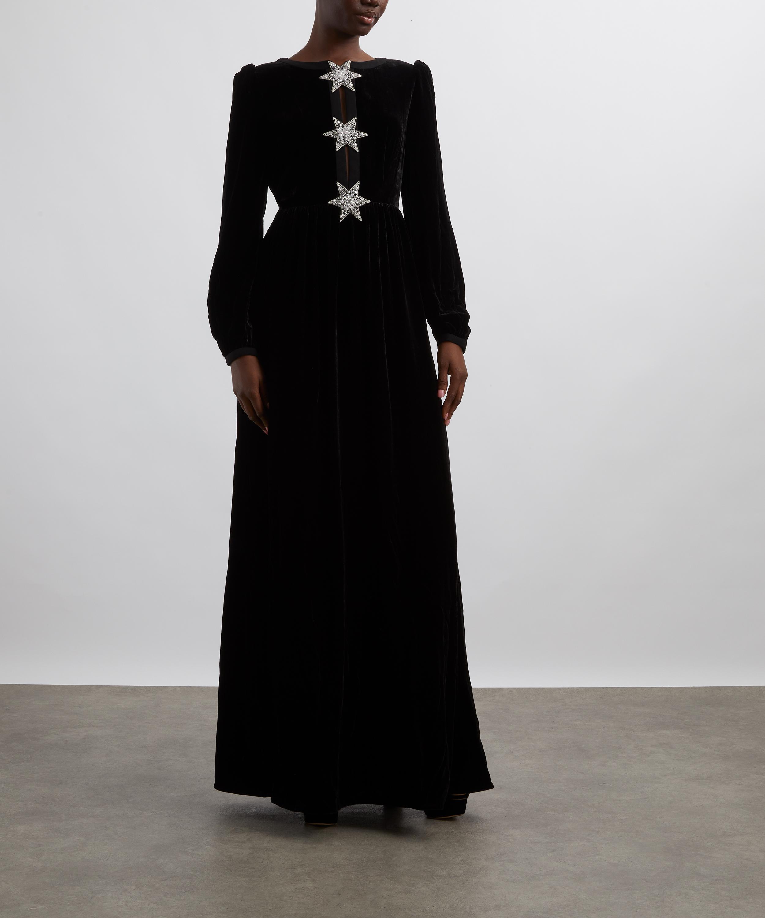 Saloni - Camille Velvet Embellished Star Maxi Dress image number 2