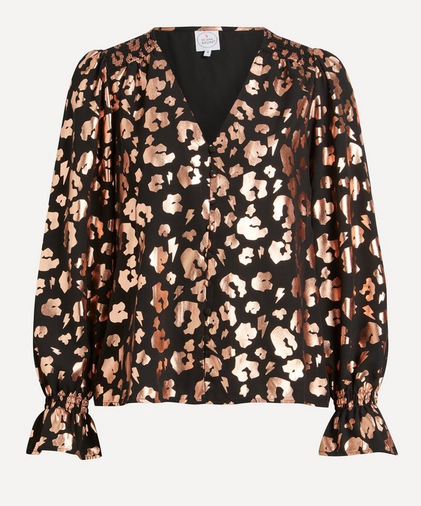 Scamp & Dude - Leopard Flute Sleeve Blouse image number null