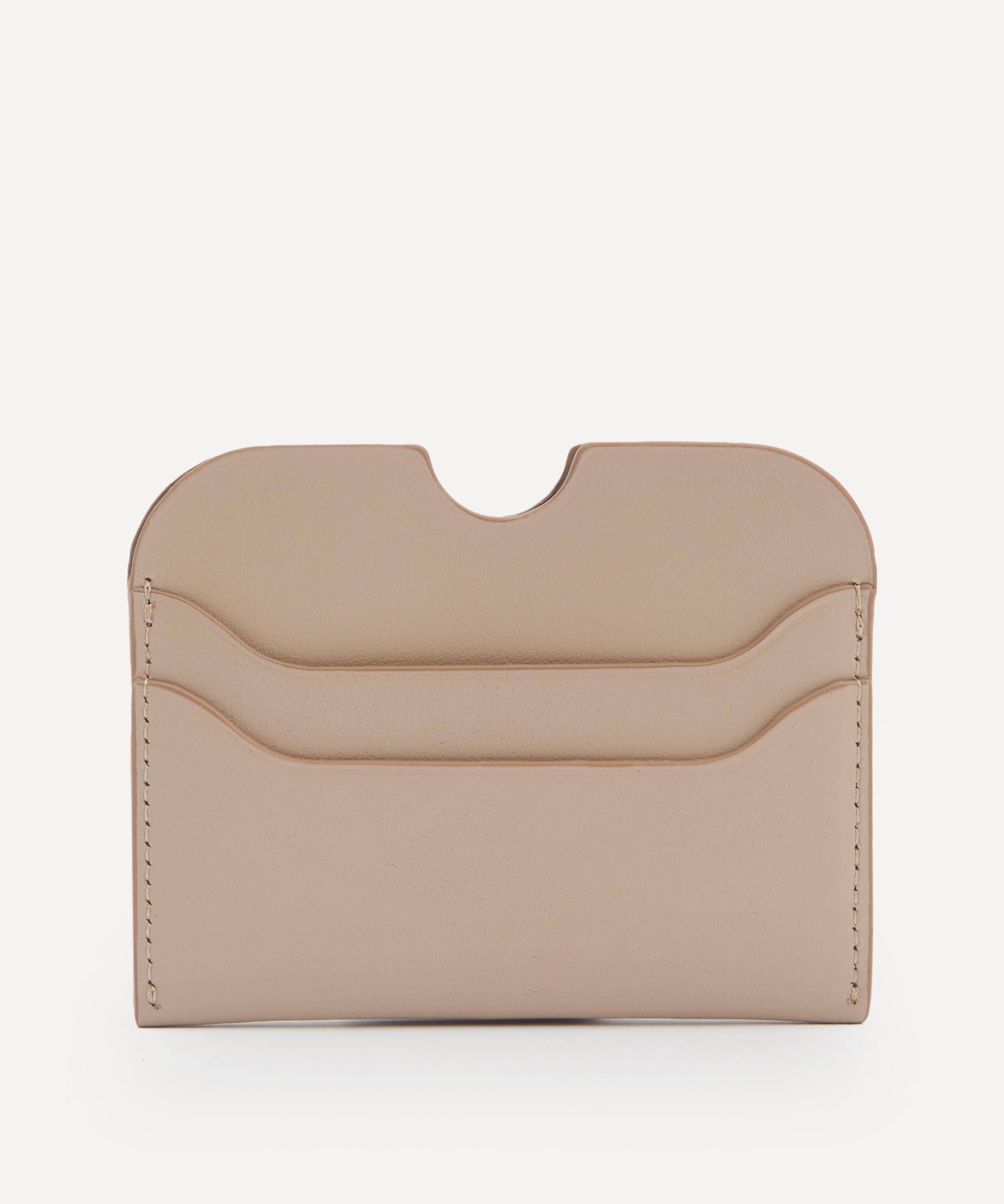 Acne Studios - Logo Taupe Beige Card Holder image number 1