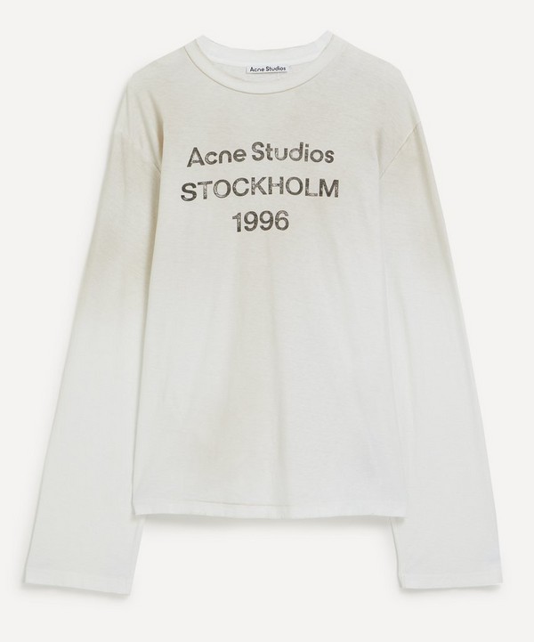 Acne Studios - Distressed Long-Sleeve Logo T-Shirt image number null