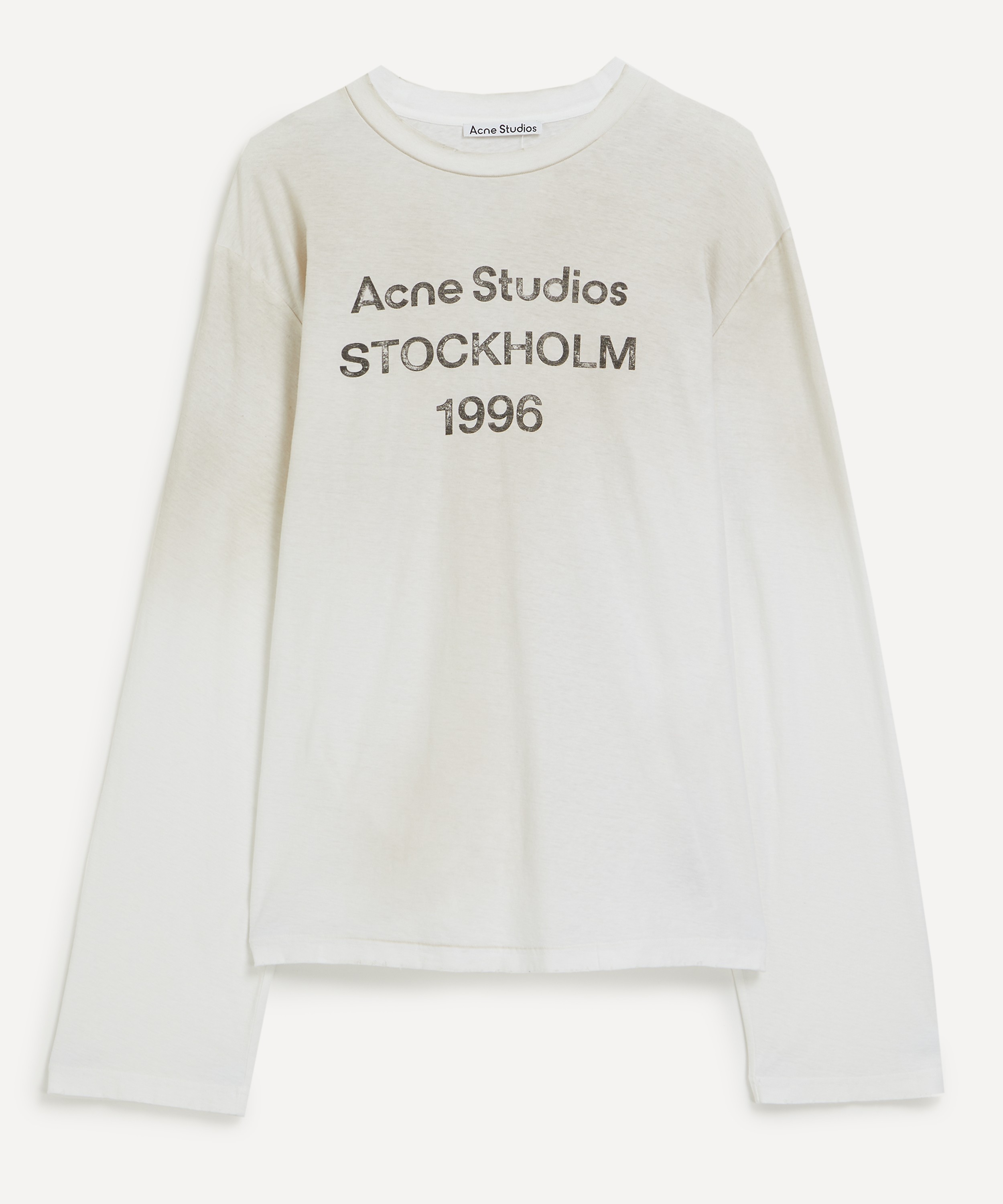 Acne Studios - Distressed Long-Sleeve Logo T-Shirt image number 0