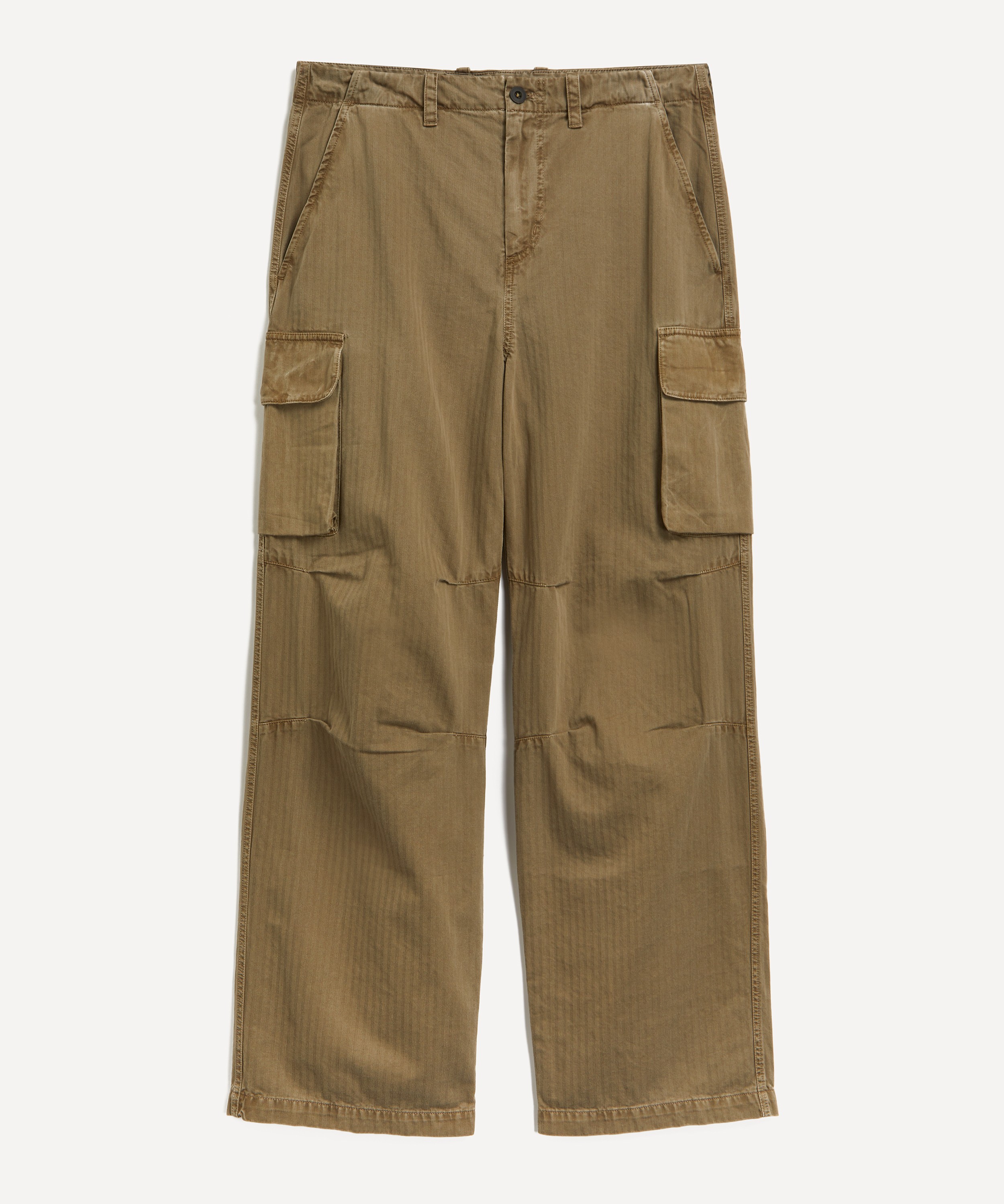 Our Legacy - Mount Cargo Olive Herringbone Trousers image number 0