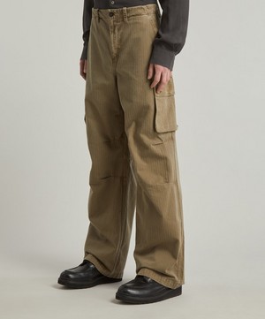 Our Legacy - Mount Cargo Olive Herringbone Trousers image number 2