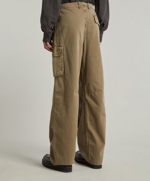 Our Legacy - Mount Cargo Olive Herringbone Trousers image number 3