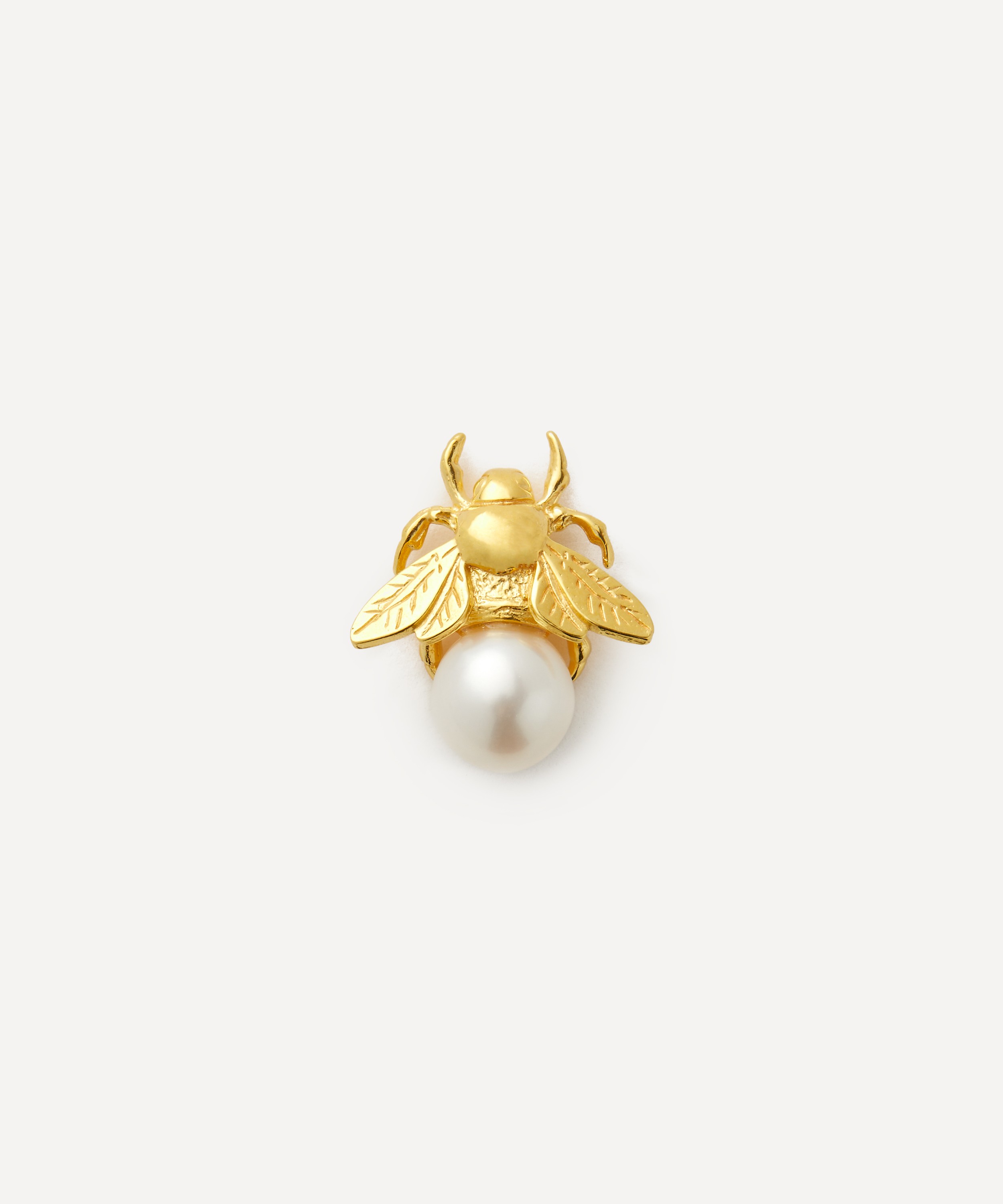 Maria Nilsdotter - 18ct Gold-Plated Bumblebee Pearl Stud Earring image number 0