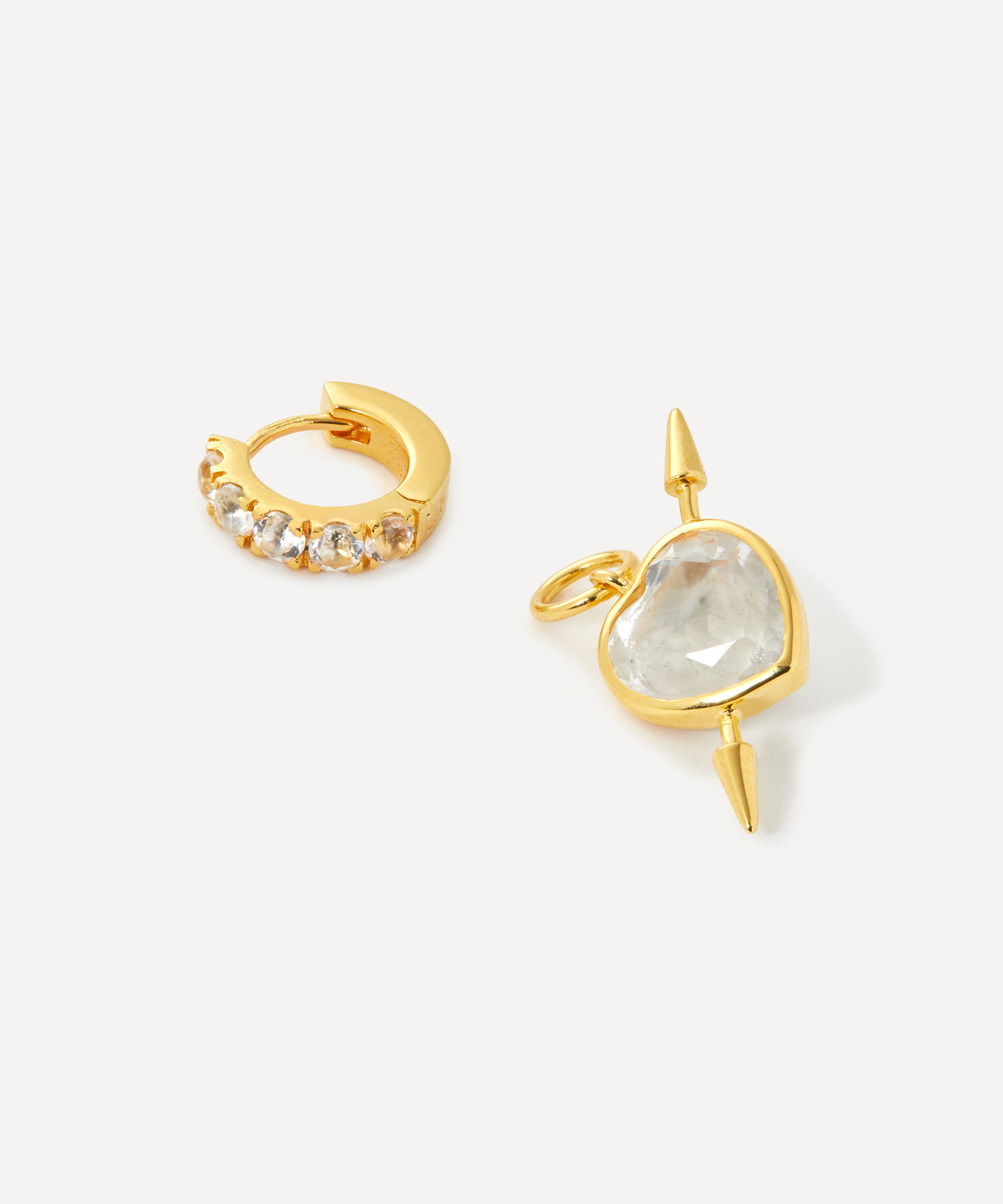 Maria Nilsdotter - 18ct Gold-Plated Rebel Love Red Clear Quartz Drop Earring image number 1
