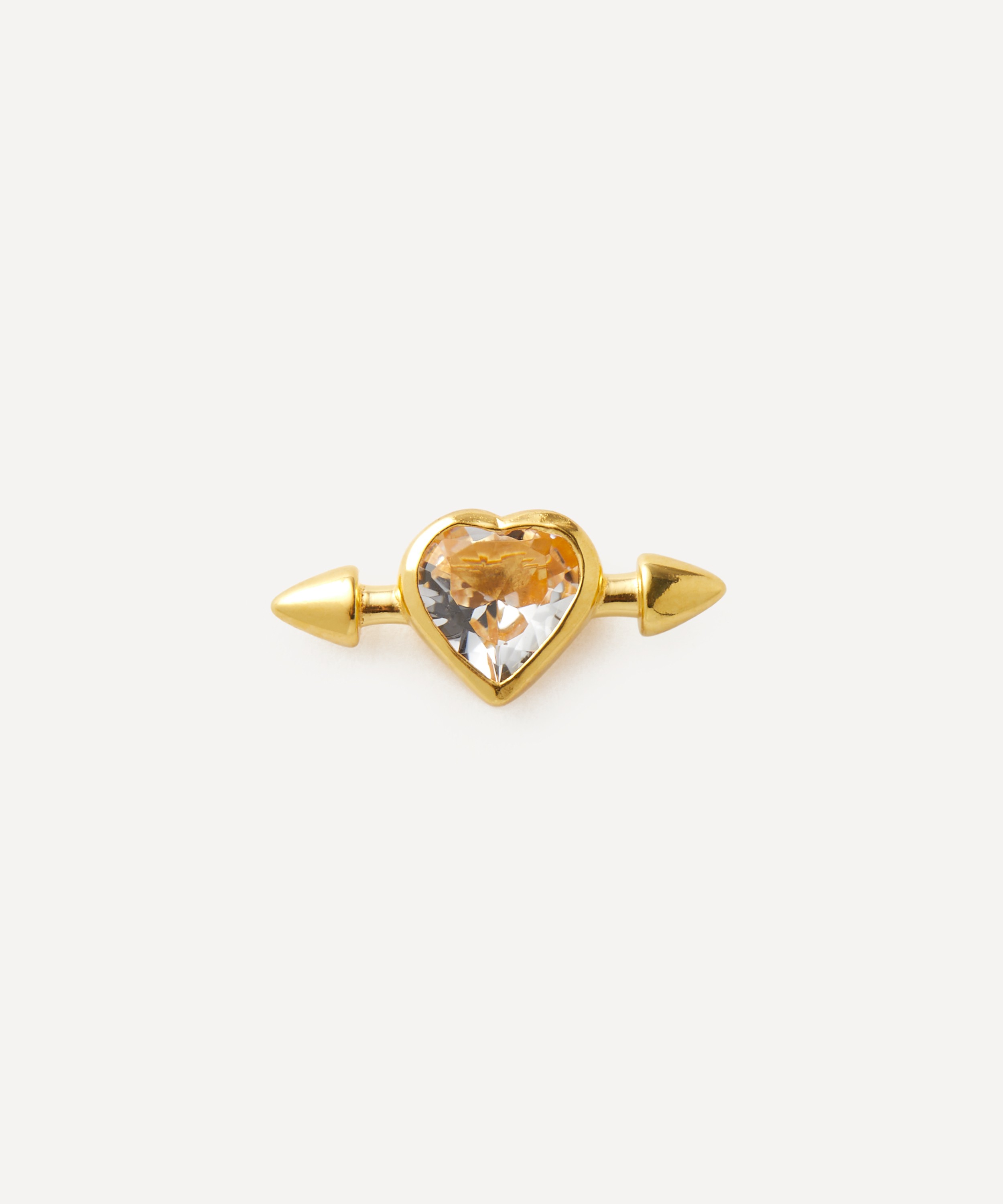 Maria Nilsdotter - 18ct Gold-Plated Pierced Heart Stud Earring image number 0