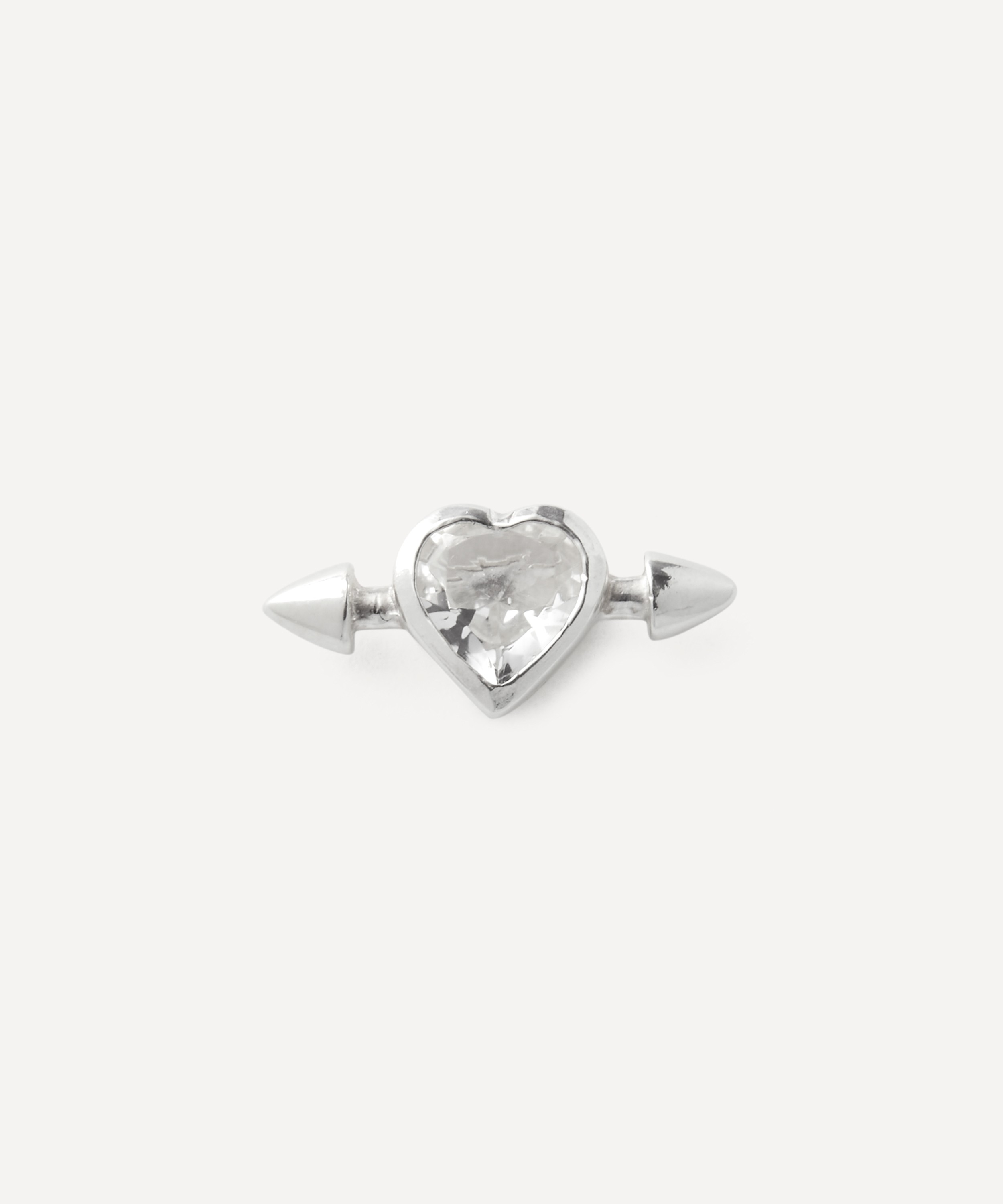 Maria Nilsdotter - Sterling Silver Pierced Heart Stud Earring image number 0