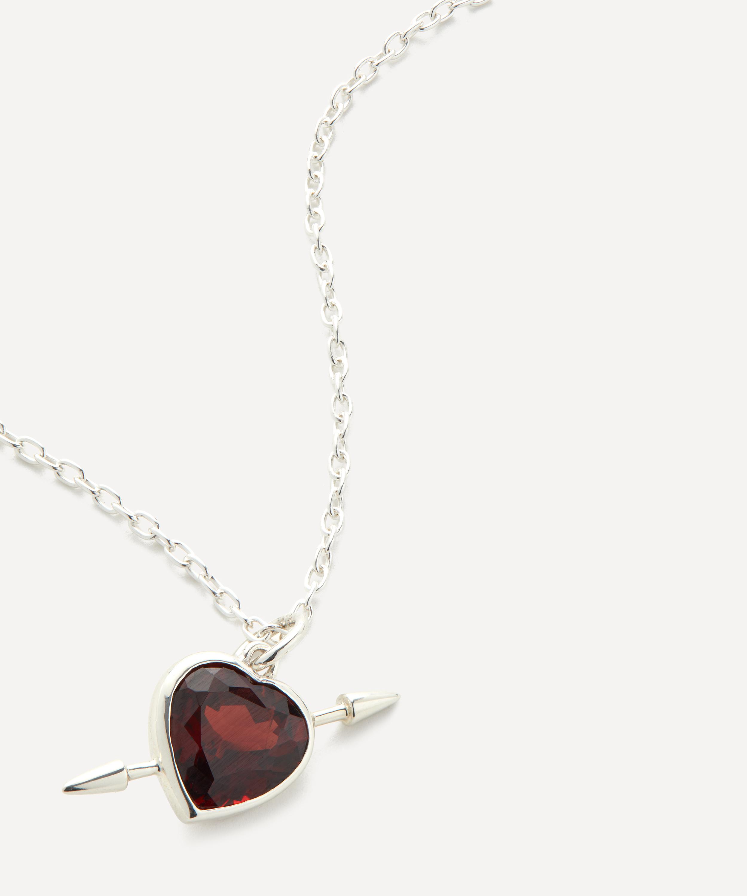 Maria Nilsdotter - Sterling Silver Rebel Love Garnet Pendant Necklace