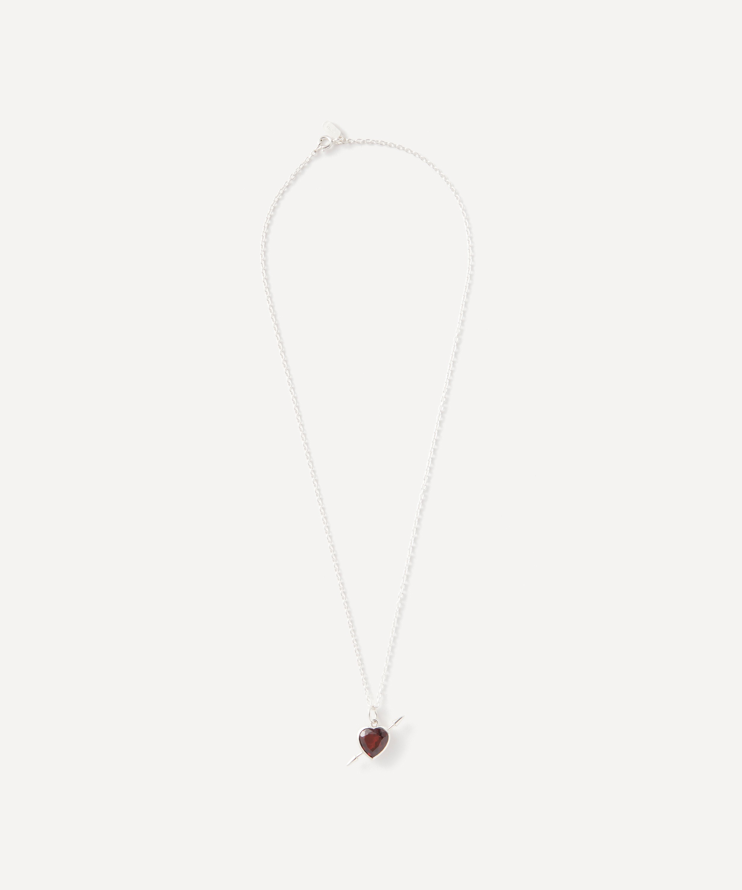 Maria Nilsdotter - Sterling Silver Rebel Love Garnet Pendant Necklace image number 1