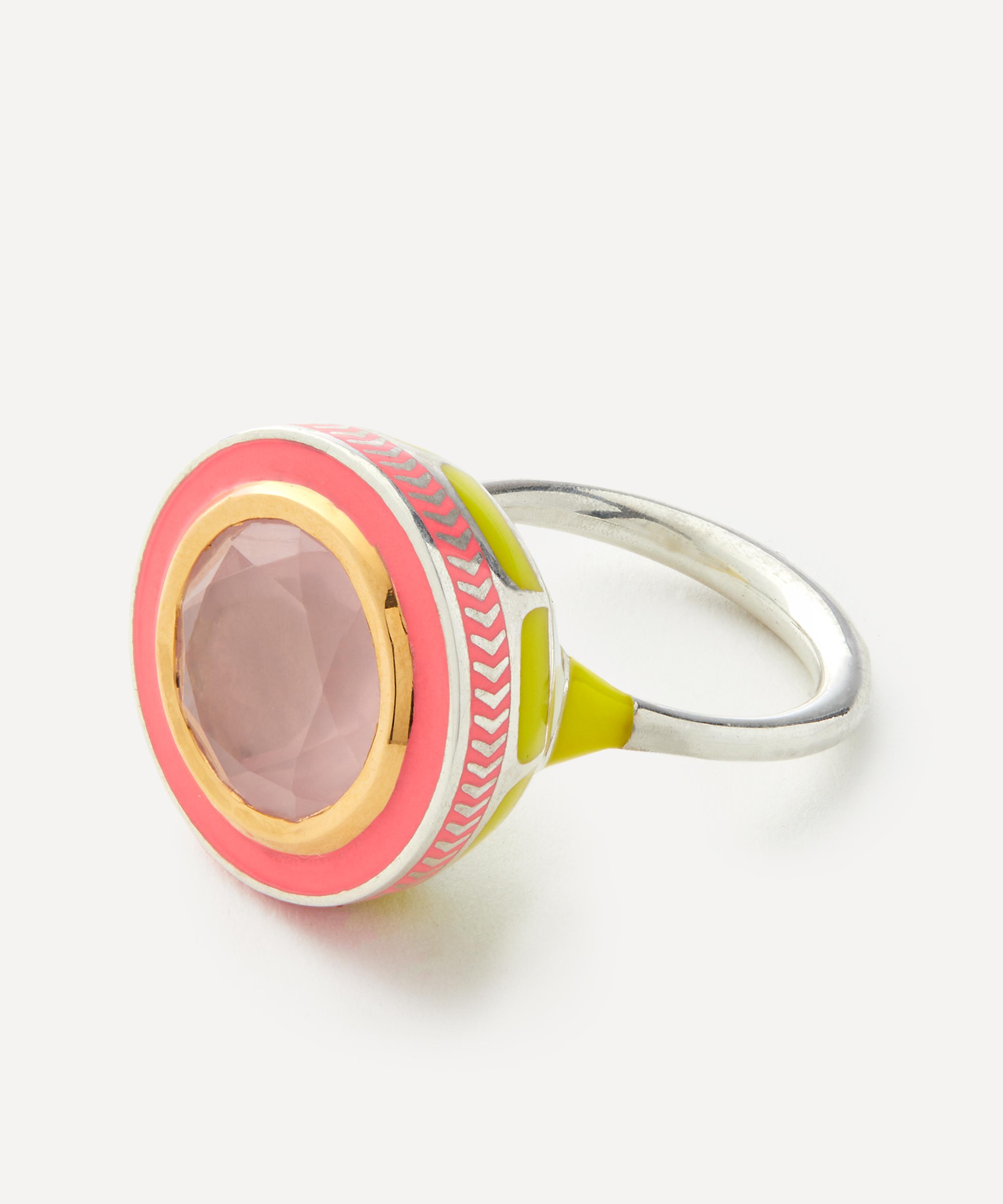 Alice Cicolini - 14ct-22ct Gold and Silver Tile Imperial Amethyst Ring image number 0