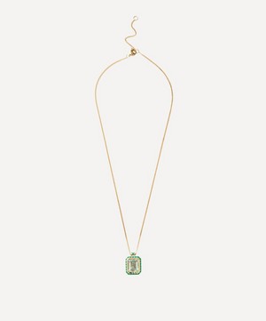 Alice Cicolini - Sterling Silver Tile Imperial Green Amethyst Pendant Necklace image number 1