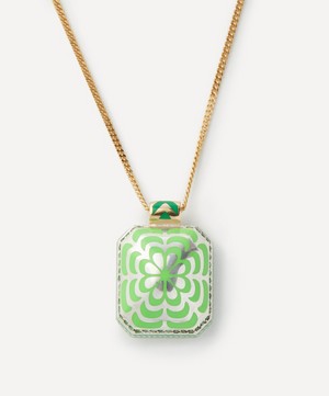 Alice Cicolini - Sterling Silver Tile Imperial Green Amethyst Pendant Necklace image number 2