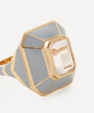 Alice Cicolini - 14ct Gold Candy Lacquer Morganite Signet Ring image number 1