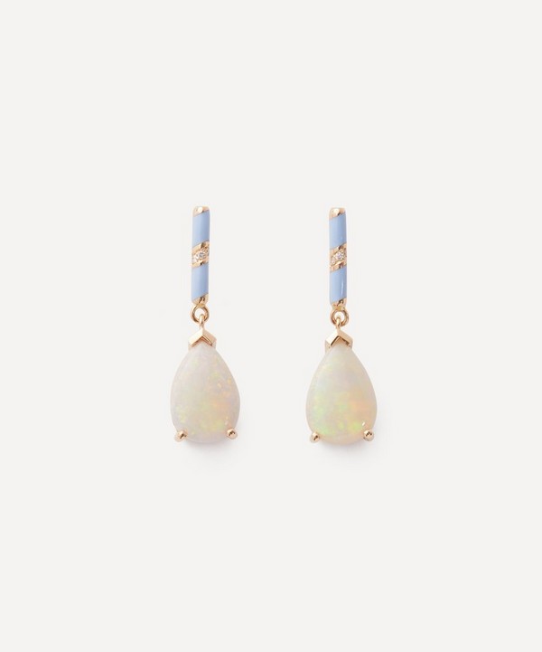 Alice Cicolini - 14ct Gold Candy Lacquer Pavé Opal Drop Earrings