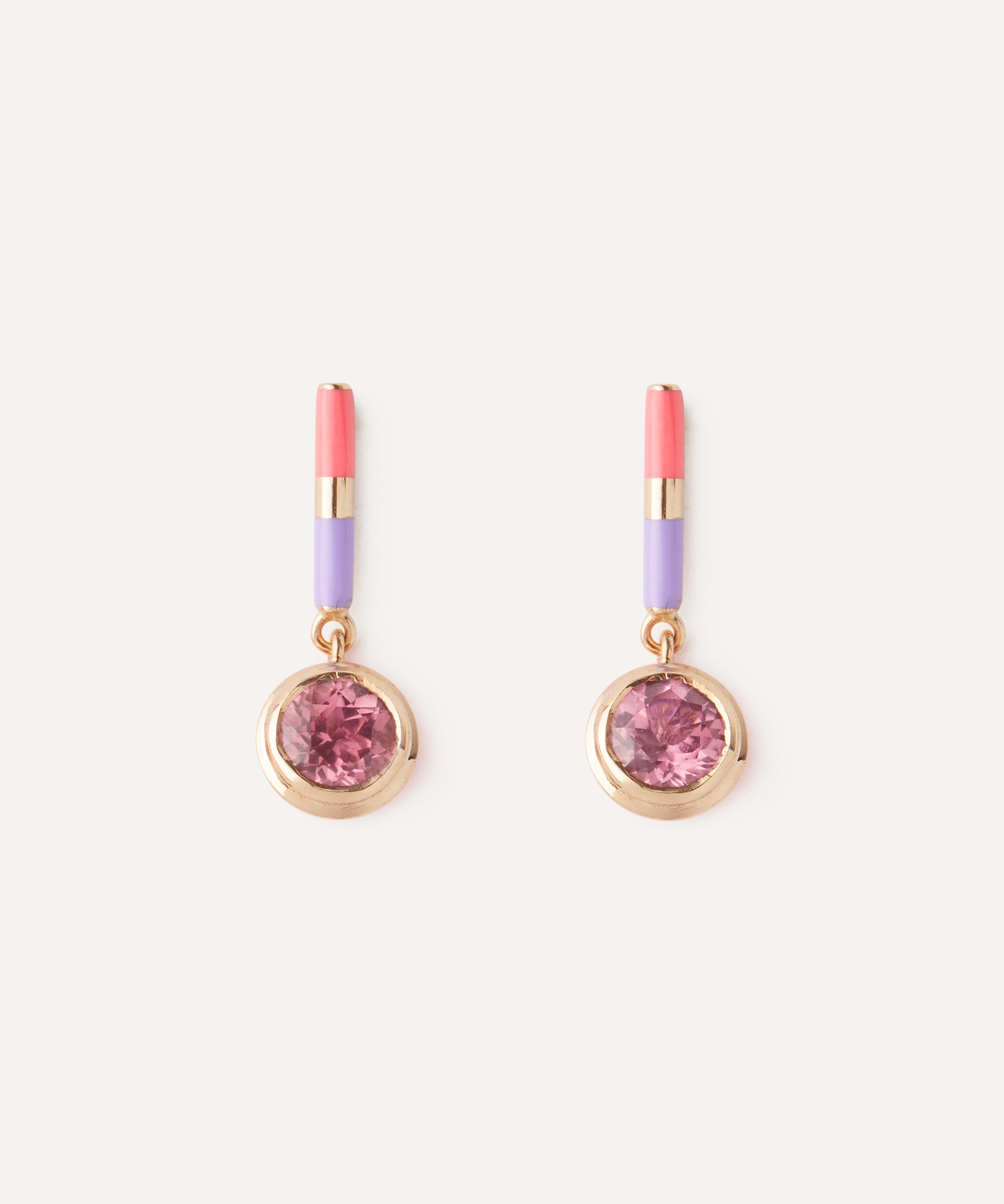 Alice Cicolini - 14ct Gold Candy Lacquer Pink Tourmaline Drop Earrings