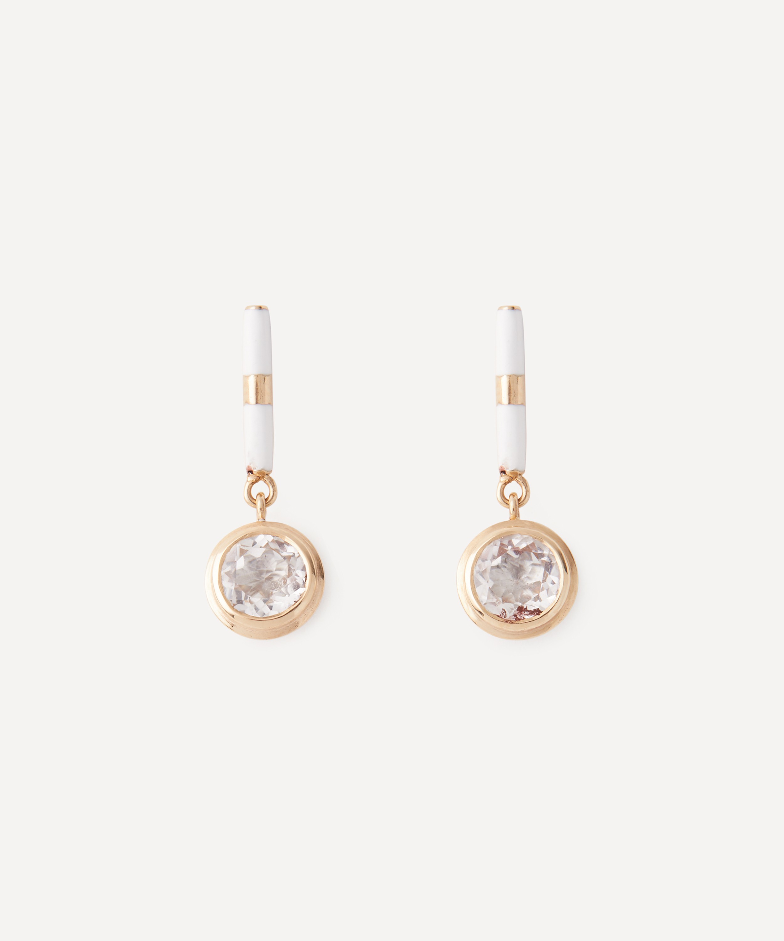 Alice Cicolini - 14ct Gold Candy Lacquer White Topaz Drop Earrings image number 0