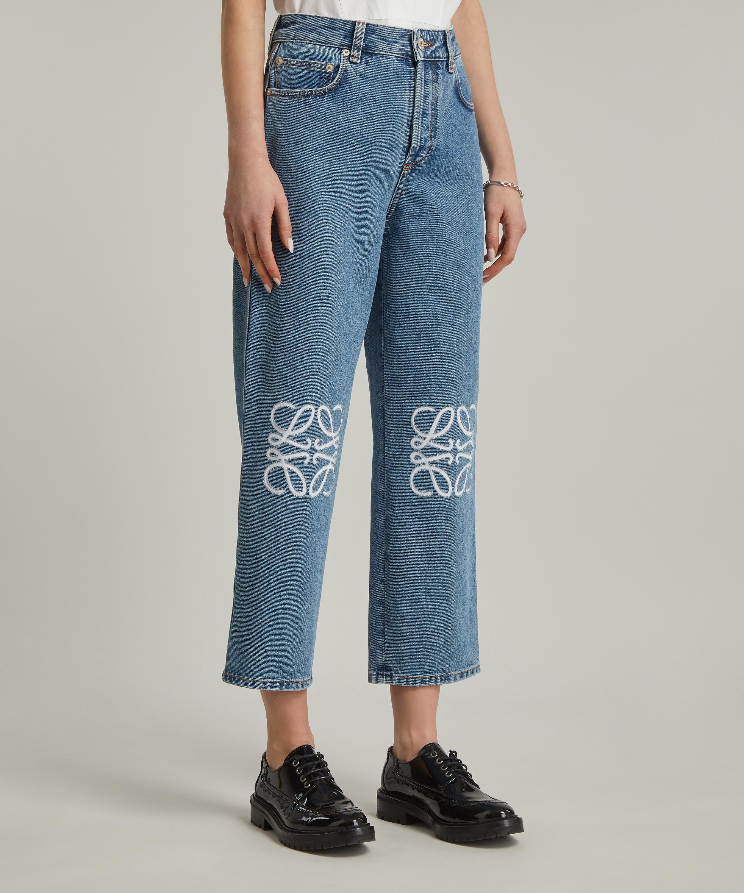 Blue Anagram-patch wide-leg jeans, LOEWE