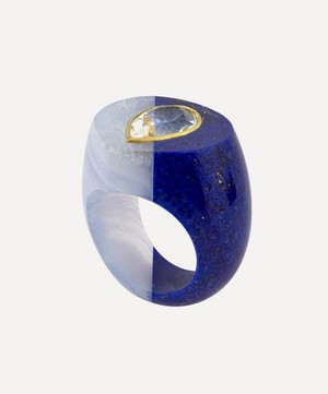 Jacqueline Cullen - 14ct Gold Astra-Nova Lapis Lazuli Signet Ring image number 1