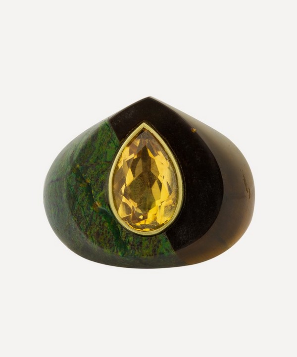 Jacqueline Cullen - 14ct Gold Astra-Nova Tigers Eye Signet Ring image number null