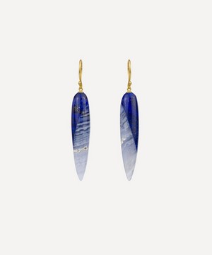 Jacqueline Cullen - 18ct Gold Astra-Nova Lapis Lazuli Tapered Drop Earrings image number 0