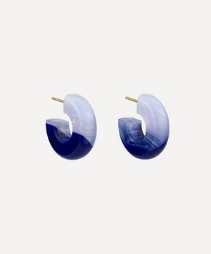 Jacqueline Cullen - 18ct Gold Astra-Nova Lapis Lazuli Huggie Hoop Earrings image number 0