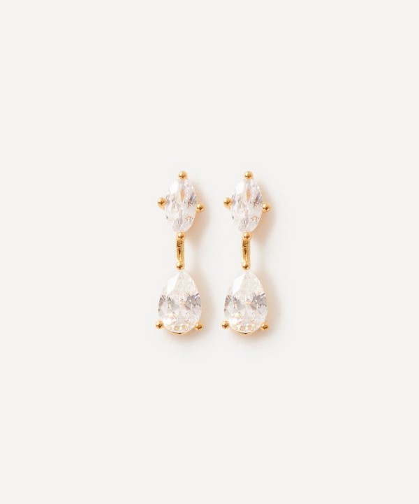 Anissa Kermiche - Gold-Plated Vermeil Silver Petite Dame Drop Earrings image number null