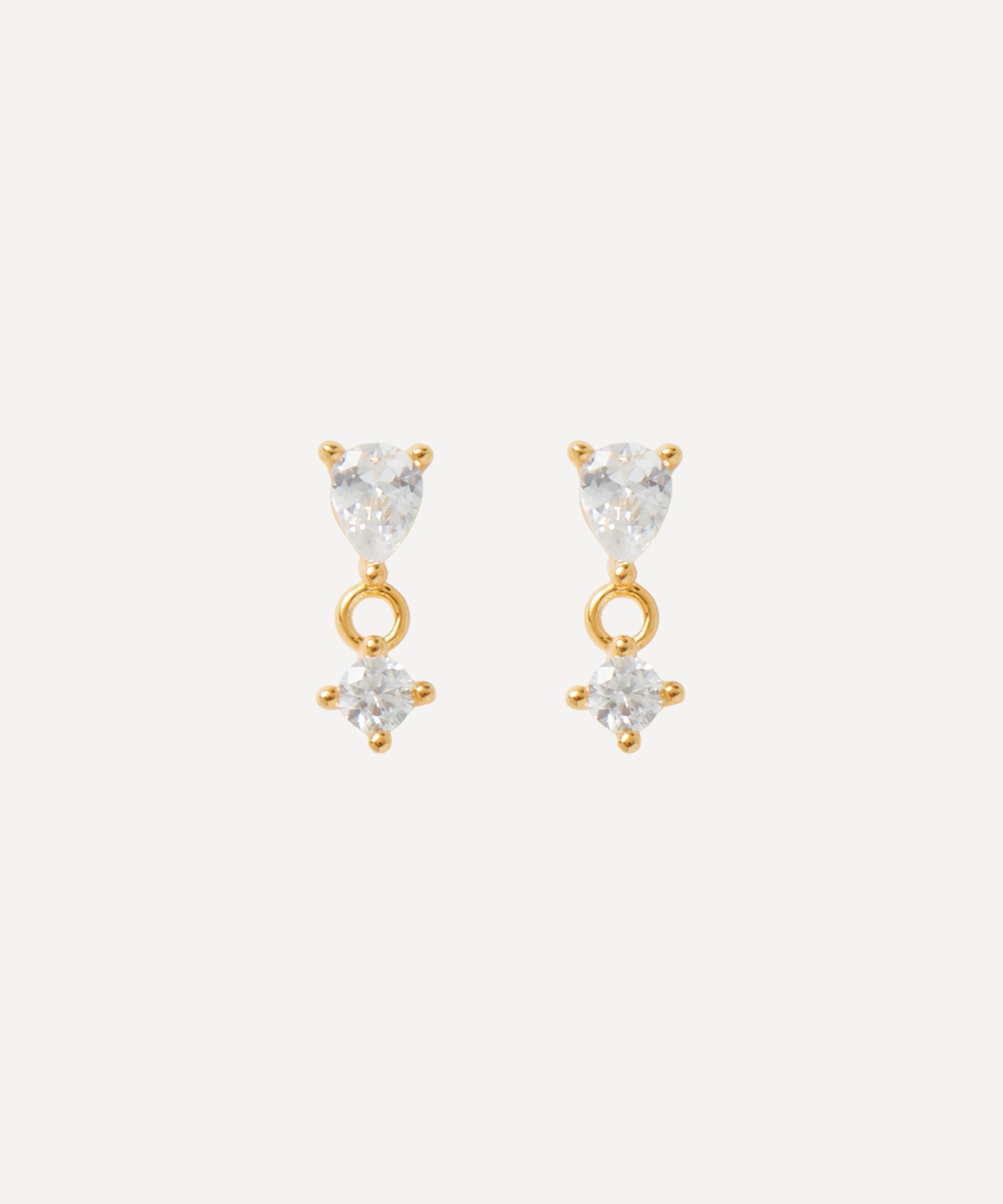 Anissa Kermiche - Gold-Plated Vermeil Silver Petite Gemme Stud Earrings image number 0