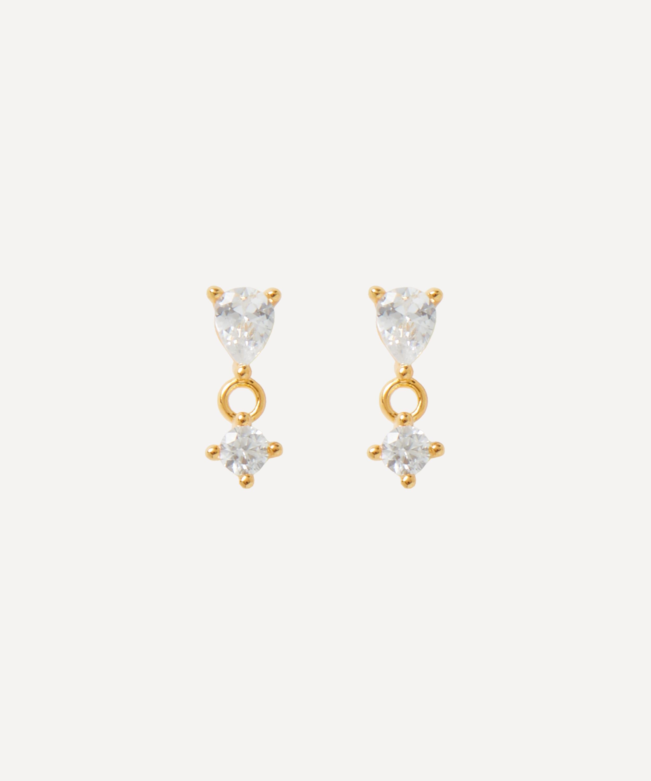 Anissa Kermiche - Gold-Plated Vermeil Silver Petite Gemme Stud Earrings image number 0