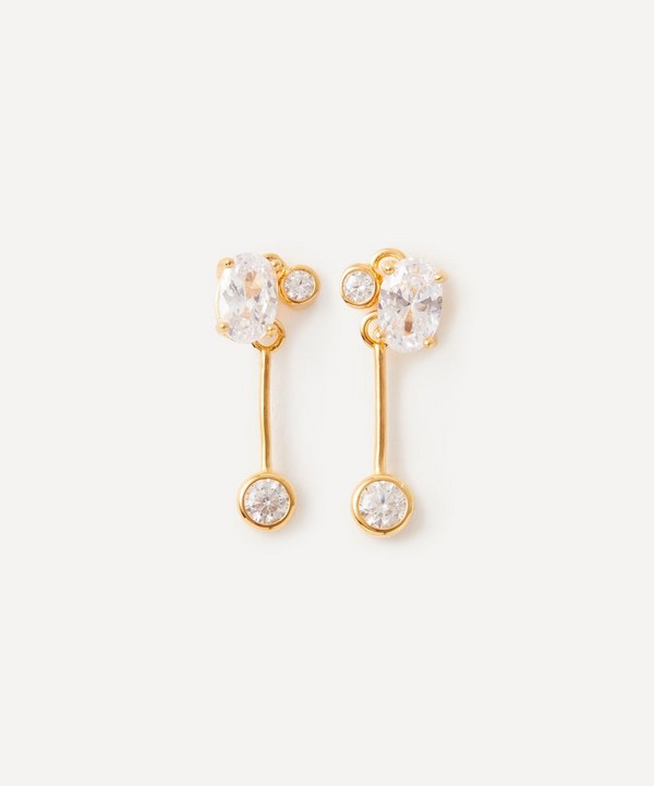 Anissa Kermiche - Gold-Plated Vermeil Silver Throuple Drop Earrings image number null