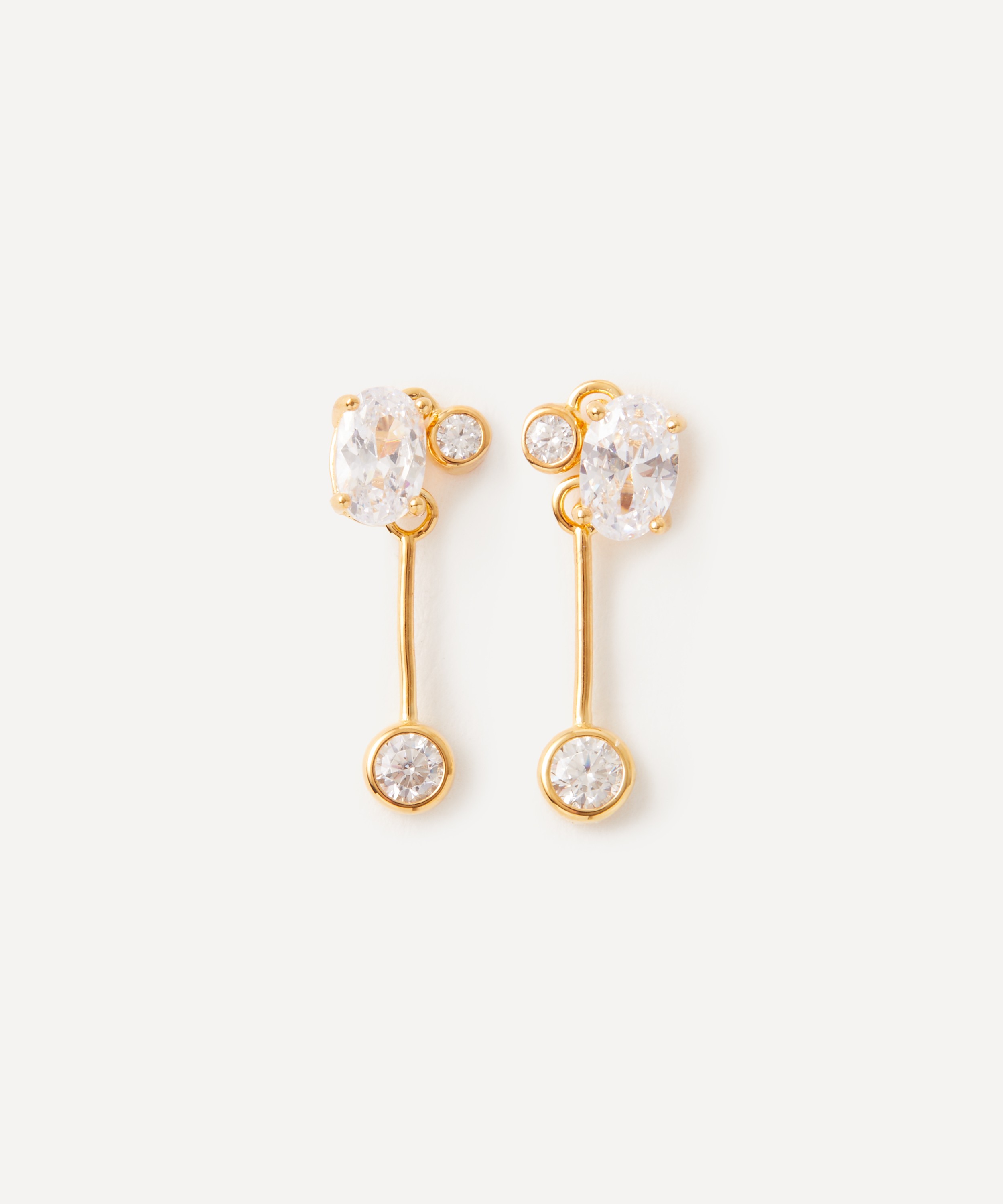 Anissa Kermiche - Gold-Plated Vermeil Silver Throuple Drop Earrings