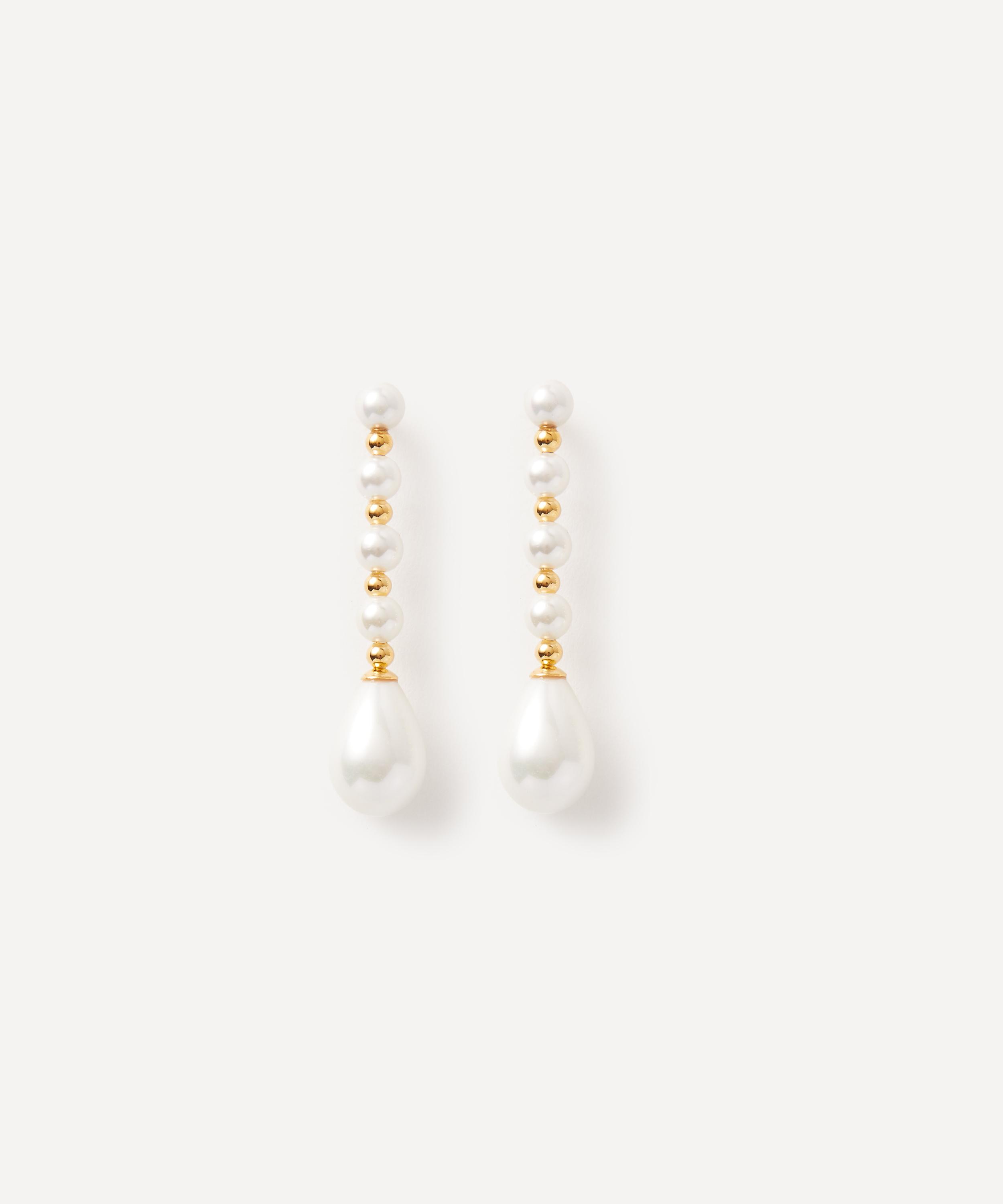 Anissa Kermiche - Gold-Plated Vermeil Silver Gossip Pearl Drop Earrings image number 0