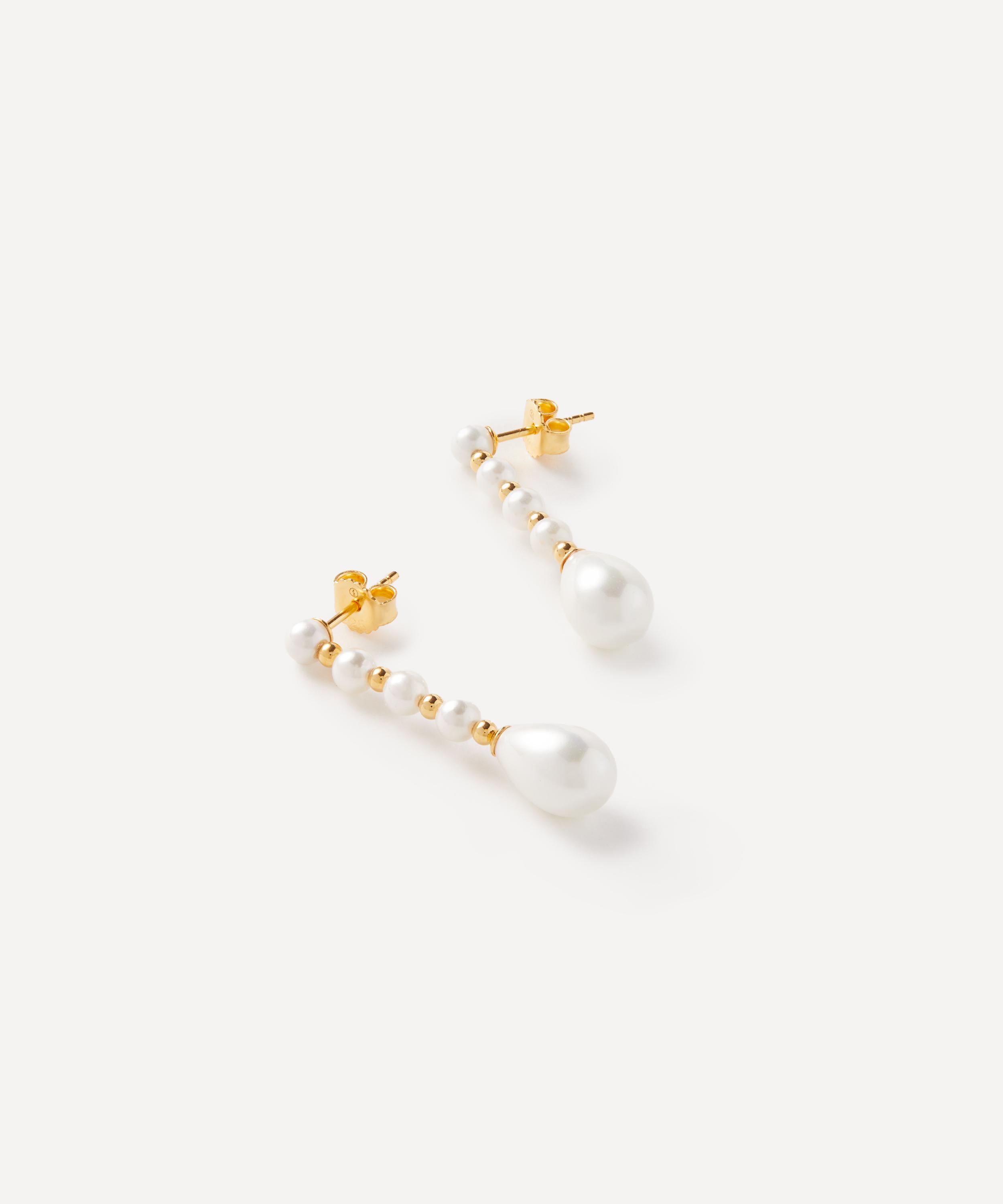 Anissa Kermiche - Gold-Plated Vermeil Silver Gossip Pearl Drop Earrings image number 1