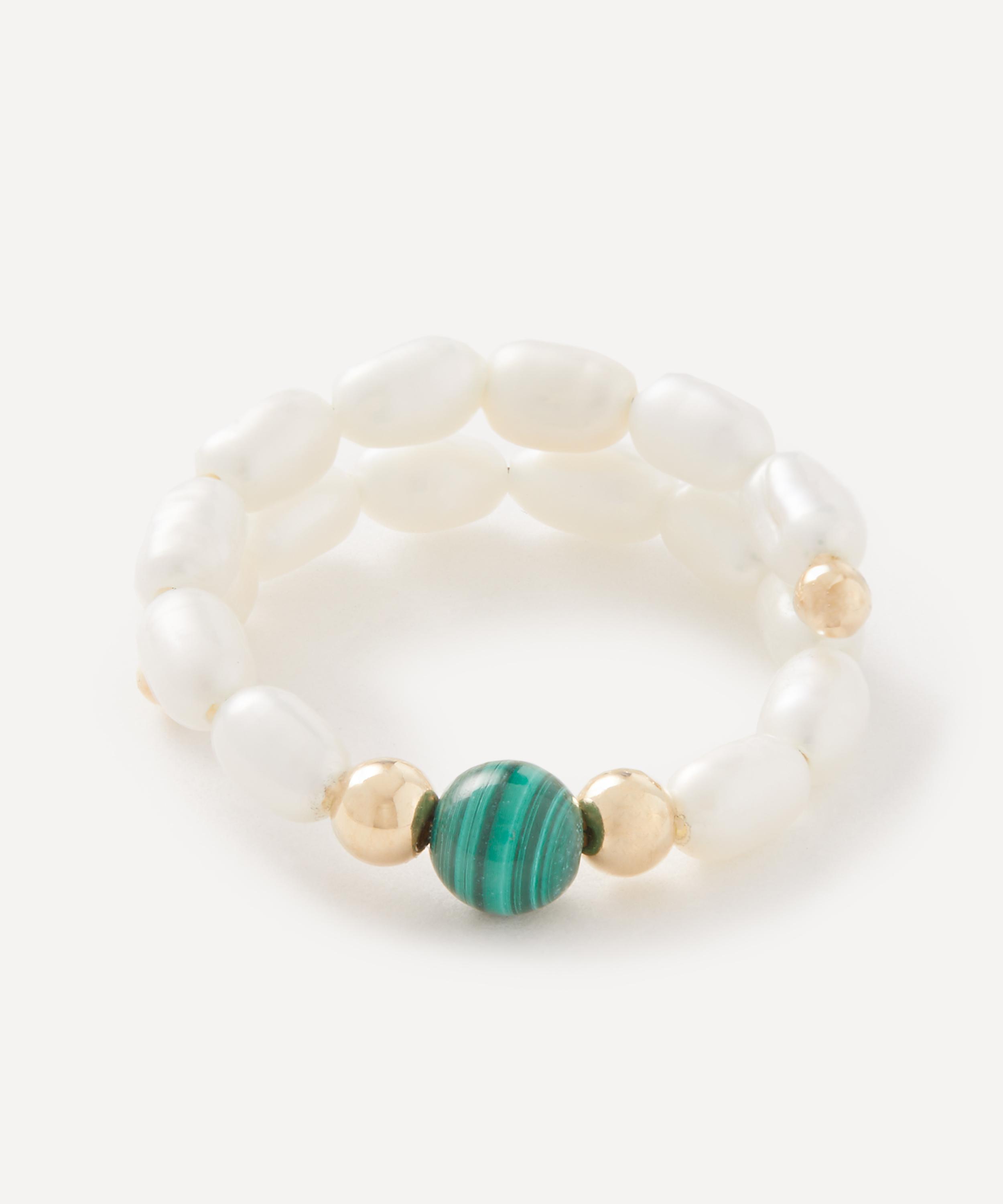 Anissa Kermiche - 9ct Gold The Pearl Next Door Malachite Ring